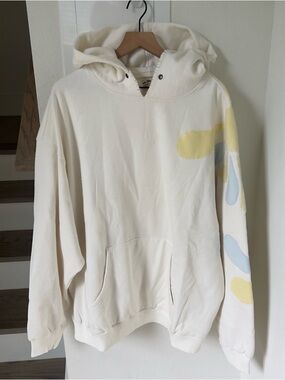 Free People We The Free It's A Vibe Hoodie Sweatshirt - Ivory Combo - XL - NWT